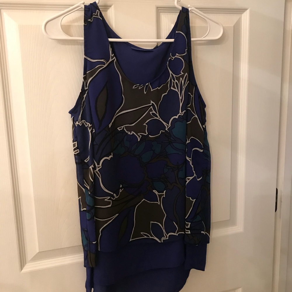 NWT Apt 9 blue/teal layered blouse sz M